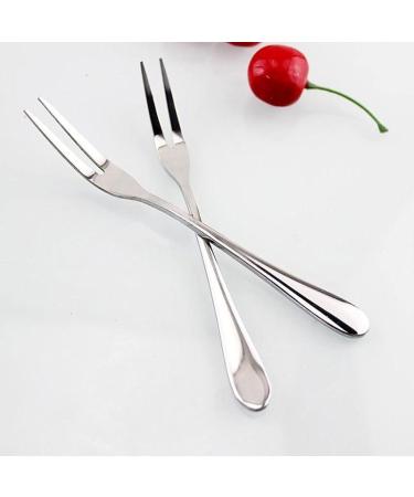 Forks Stainless Steel Fruit Fork Dessert Fork Eco-Friendly Two Tooth Dinner Forks Fork Kitchen BBQ Tool - Buy Online on GoSupps.com