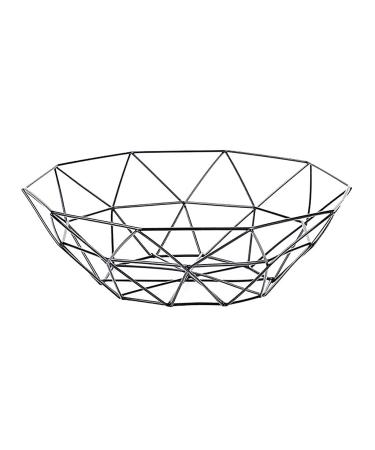 Fruit Basket Bowl Fruit Bowl BasketSimple Style Geometric Fruit Vegetable Wire Basket Metal Bowl Kitchen Storage Desktop Metal Fruit Bowl Fruit Bowls (Color : Black)