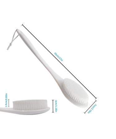 Yamahiko Bath Body Brush - Exfoliating Back & Feet Scrubber for Shower - Long Handle for Men & Women - White - Buy Online on GoSupps.com