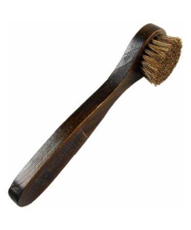 Shoe Brush Natural Wood Bristle Horse Hair Shoe Brush Polish Brush Leather Boots Shoes Cleaner Care Brush(17x2cm)