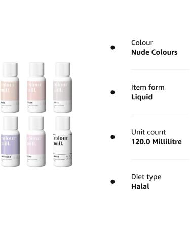 Colour Mill Edible Food Paint Bundle Colouring Liquid Cake Cookie Dye for Baking Icing Sugarpaste Fondant (x6 20ml) - Nude Tones - Buy Online on GoSupps.com