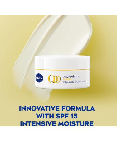 NIVEA Q10 Anti-Wrinkle Power Firming Day Cream SPF 15 (50ml) - Skin Identical Q10 and Creatine Formula for Wrinkles - Buy Online on GoSupps.com