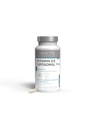BIOCYTE Vitamin D3 Liposomal - Dietary Supplement Immunity and Bone Maintenance - Based on Liposomed Vitamin D - Vitamin D3 2000 IU - 30 Capsules - 30 Day Program