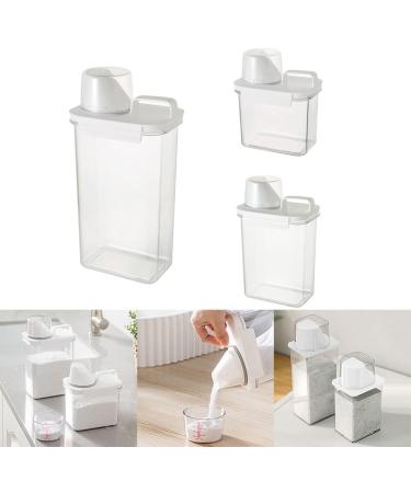 Laundry Detergent Dispenser Clear Airtight Washing Powder Dispenser with Scale and Cup 1800ML - Buy Online on GoSupps.com
