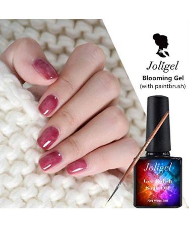 Joligel Blooming Gel Kit with Brush & Liner Pen | Marbling & Watercolor Effect Nail Art - 10ml UV LED Nail Polish - Buy Online on GoSupps.com