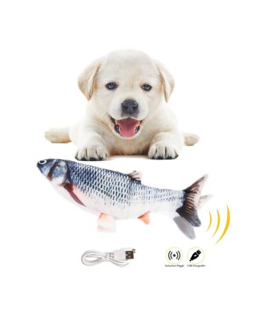 Bikirin Flopping Fish dog activity toys Realistic and Interesting Plush Flippety Fish that Swings (Simulation Interactive Toys for Indoor Pets Puppy) Perfect for Biting Chewing and Kicking