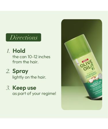 ORS Olive Oil Nourishing Sheen Spray Infused with Coconut for Restorative Shine Alcohol Free 2 Ounce (Pack of 2) - Buy Online on GoSupps.com