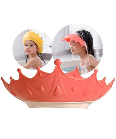 Shower hood children baby adjustable crown hair wash child protection shield shampoo protection baby visor for eyes ears and face pink red*2