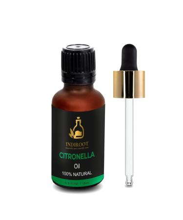 Citronella Essential Oil 100% Natural Amber Glass Bottle with Dropper (0.5 fl Oz/ 15ml Citronella) Herbal 1 Fl Oz (Pack of 1)