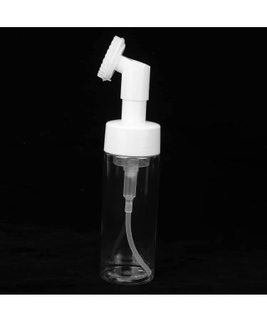 Foaming Bottle with Silicone Brush Head Prevent Water Leakage Convenient Fill Water Round Bottom Press Foaming Pump Transparent Lotion or Facial Cleanser Bottling (100ML) - Buy Online on GoSupps.com