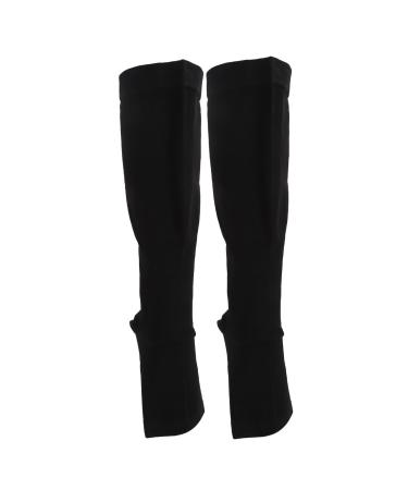 Open toes compression socks 23 to 32 mmHg light elastic breathable supporting socks knee-high socks for sporty running cycling (4XL)