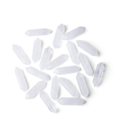 ZHIYUXI Clear Quartz Crystals Points Bulk Stones and Crystals Healing Crystals Natural Quartz Gemstone Tumbled Polished Energy Reiki Healing Stone Wholesale Crystal Wands Decor Gifts 10 Pcs White # Clear Quartz