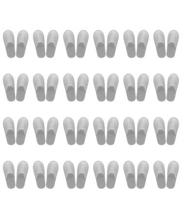 KMOCEPLY 24 pairs of unisex house shoes with a closed toe area non-slip disposable slippers disposable house shoes for guests mass house spa house shoes for family guests hotels at home wedding 42 EU wide white