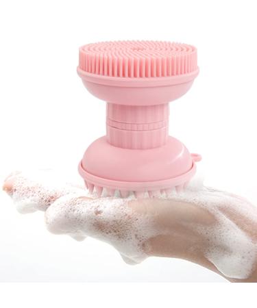 MYCOMBO Exfoliating Silicone Body Scrubber Easy to Clean  2 in 1 Bath and Shampoo Brush  Scalp Massager  Lathers Well  Long Lasting  And More Hygienic Than Traditional Loofah (Pink)