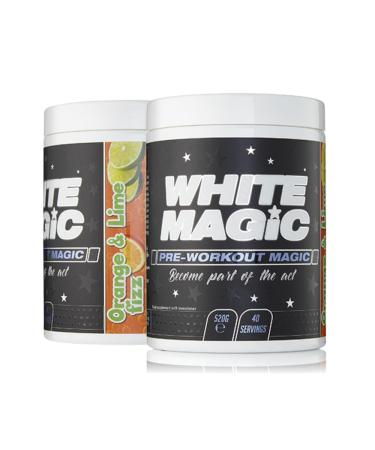 Medi-Evil Nutrition White Magic Pre-Workout Amino BCAA Powder Supplement with Caffeine - 520g - 40 Servings (Pack of 1) (Orange and Lime Fizz)