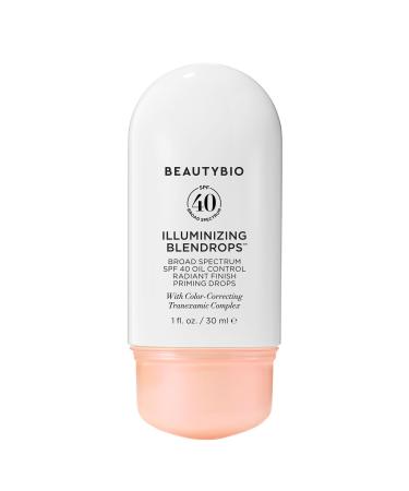 BeautyBio Illuminizing BLENDROPS. Broad Spectrum SPF 40 Oil-Control Radiant Finish Priming Drops With Color-Correcting Tranexamic Complex