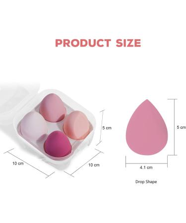 4 Pieces Pink Make-Up Sponges | Beauty Blenders for Liquid Foundation Concealer & Powder - International Shipping - Buy Online on GoSupps.com