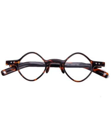 Kodilin Black Reading Glasses For Men and Women Vintage Oval Glasses Anti Blue Light Frame Gaming Glasses Unisex Tortoise 2.0 x