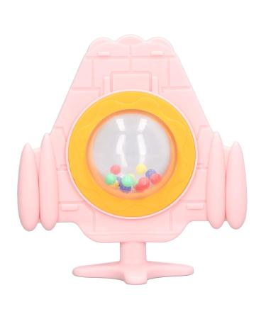 Flexible Silicone Teether - Safe Pink Airplane Shaped Teething Toy with Colorful Beads for Home & Travel - Buy Online on GoSupps.com