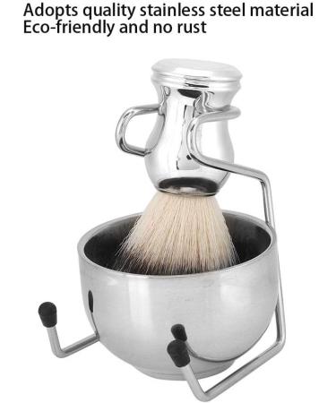 Premium Stainless Steel Shaving Tool Set | Shaving Brush Beard Brush Holder & Soap Bowl Perfect for Beauty Salons & Home Use | International Shipping Available - Buy Online on GoSupps.com
