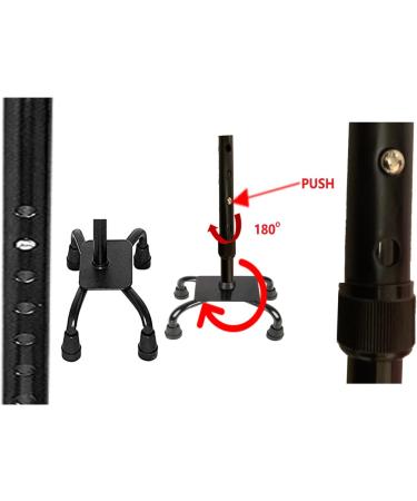 Dr.Safe Quad Cane with Adjustable Height 2 Handles for Easy Rise from Seated Positon. Suitable for Right or Left Handed - Buy Online on GoSupps.com