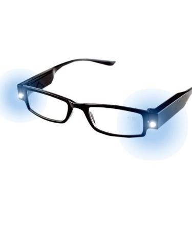 Multi Strength Reading Glasses Nighttime Reader Glasses with Dual LED Lights Compact Full Frame Eyewear for Clear Vision +3.50