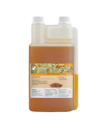 Makana linseed oil for animals cold pressed and 100% pure 1000 ml dosing bottle single - Buy Online on GoSupps.com