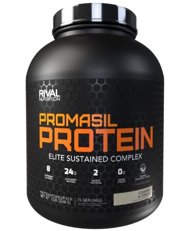 Rivalus Promasil Cookies and Cr me 5lb - 8-Source Protein Blend Including Native Whey Isolate Native Micellar Casein Egg Sustained Delivery Clean Nutrition Profile No Banned Substances