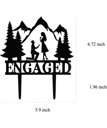 Mountain Engagement Cake Topper Man Proposes To Woman Cake Topper Cake Decorations for Engagement/Bridal Shower/Wedding/Proposal Party - Buy Online on GoSupps.com