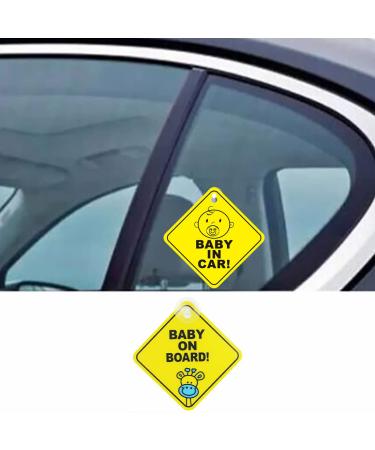 Xpex Waterproof Baby On Board Car Stickers - 3 Piece Set | Suction Cup Warning Shield for Baby Safety - Buy Online on GoSupps.com