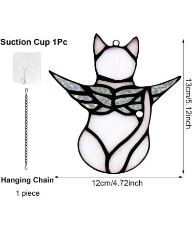 Lam-lord Angel Cat Memorial Gifts Ornaments Stained Acrylic Window Hanging Decor Angel Wings Cat Sun Catcher Pet Memorial Statue for Cat Lovers Pet Loss Cat Themed Sympathy Present(White) - Buy Online on GoSupps.com