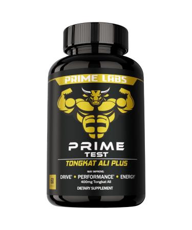 Prime Labs Tongkat Ali for Men - Plus Organic Black Maca Root and Tribulus Terrestris - Performance Vitality Energy - 60 Count 60 Count (Pack of 1)