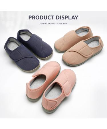 KAFTKO Adjustable Slipper Shoes for Swollen Feet - Diabetic, Edema, and Plantar Fasciitis Relief - Velcro Closure - Small Beige - Buy Online on GoSupps.com