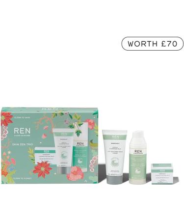 REN Clean Skincare Limited Edition 2022 Set | Skincare Routine Value Set | for Women for Birthdays Mother's Day Valentine's Christmas & more | Cruelty Free Skin Zen Trio - Buy Online on GoSupps.com