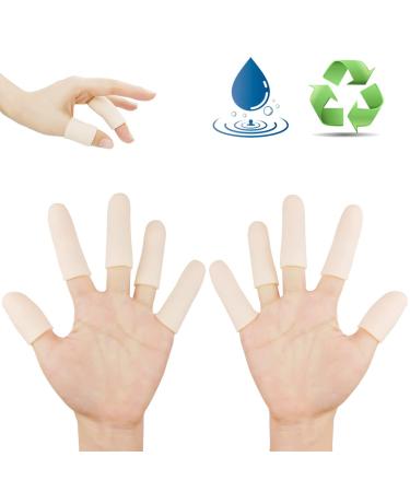 Finger Cots, Gel Finger Protectors, (14PCS) Finger Bandage, Finger Tips Great for Finger Cracking, Finger Trigger, Finger Arthritis, Latex-Free, Reusable. 14 Count (Pack of 1)
