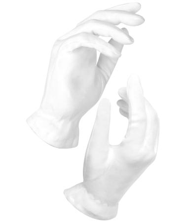 White Gloves Medium (10 pair) - Cotton Gloves for Eczema Cotton Gloves for Dry Hands White Cotton Gloves for Women Spa Glove Lotion Glove Sleeping Glove Medium (10 Pair) White