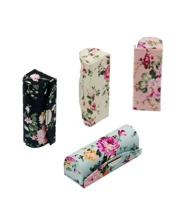 4 Pcs Lipstick Case with Mirror for Purse Travel Lipstick Organizer