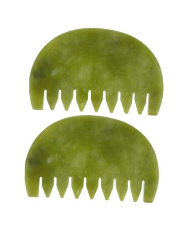 Sewoart 2 pieces massage comb jade massage device body massager body stagger jade hairbrett jade combats skin care buns head massage boards scalp massage comb body tag