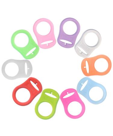 10 Pcs Silicone Dummy Clips Adapter Baby Pacifier Clips Dummy Holder Mam Dummy Clip Adapter Dummy Pacifier for Boys Girls Baby Soother Nipple(Random Colour)