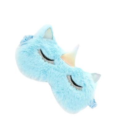 KESYOO Travel Eye Mask Sky-Blue Eye Cover Super Soft Lovely Eyeshade Night Blindfold Eye Patch Kids Eye Mask Sky-blue 19.5*8.5cm