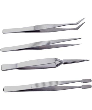 Multi-Function Tool Precision Tweezers 4 Pieces of Precision Tweezers Stainless Steel Thick Electronic Pliers Eyebrow Tweezers Non-Slip Makeup Repair Other Onecolor - Buy Online on GoSupps.com