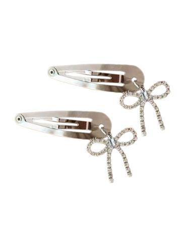 XANHOY Elegant Silver Bowknot Hair Clip Charm Distinctive Hair Clip with Unique Zircon Bowknot for Fashion forward Individuals