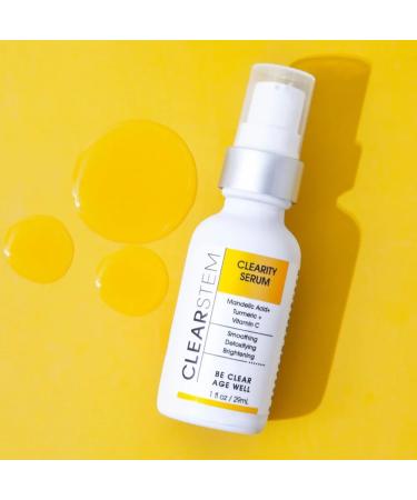 CLEARstem CLEARITY Blackhead Dissolver Serum - Mandelic Acid Vitamin C Turmeric - Vegan & Cruelty-Free Facial Care for All Skin Types - 1 fl oz - Buy Online on GoSupps.com