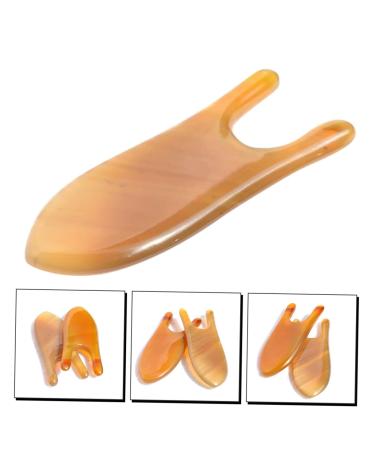 Nose Bridge Massage Board - Ox Horn Gua Sha Facial Tool | Spa & Cosmetic Scraping Board for Face | Natural Yellow Horn Massage Tools - Buy Online on GoSupps.com