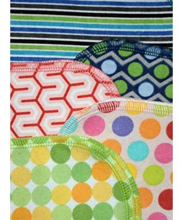 Abstract Circles & Stripes Flannel Towels 12x12 - Set of 5 | Eco-Friendly Paperless Towels - Buy Online on GoSupps.com
