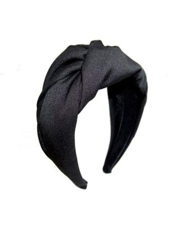 Minkissy Wide Headband Twist Knotted Turban Hairband Hair Accessories for Women Ladies Black