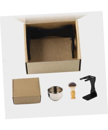 Minkissy 3-Piece Men's Razor Set with Dust Brush Shaving Brushes and Bowl - Black Suit & Jack Wood Hair Clipping Tools - Buy Online on GoSupps.com