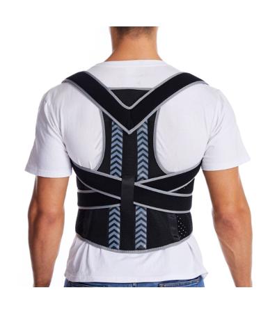 Fully Adjustable Full Back Posture Corrector Brace For Men Women Neck Clavicle Shoulder Back Support Lumbar Spine Decompression Belt Humpback Correction (Color : Style B-Gray Size : Medium) Medium Style B-Gray