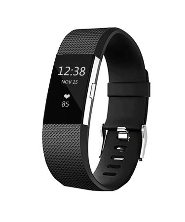 Replacement Bands for Fitbit Charge 2, Silicone Adjustable Classic Bands for Fitbit Charge 2,Women Men Black Large