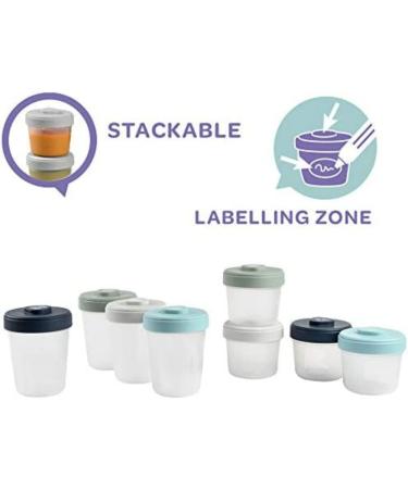 Interlocking Stackable Storage Pots Set - 8 Piece Baby Food Containers - Airtight & Freezable - Breast Milk Storage - Multicolor - Buy Online on GoSupps.com
